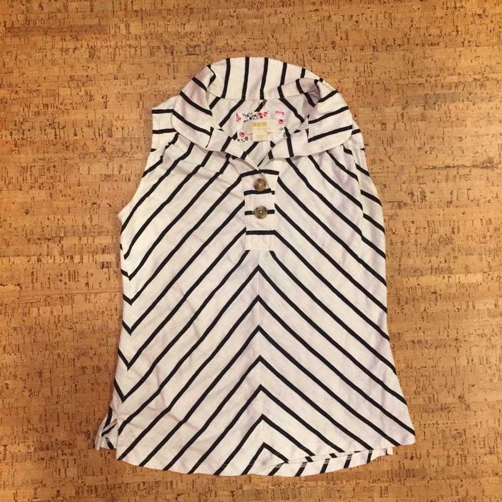 Maeve short sleeved black and white shirt small